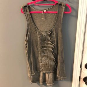 Black Swan embellished hi-low tank, Grey Size S